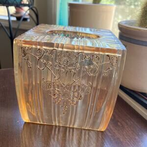Croscill vintage Resin MCM ornate tissue box cover